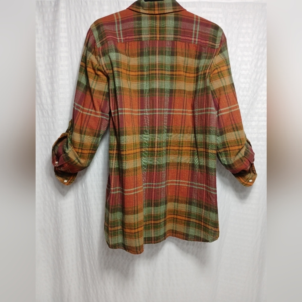 Lauren Ralph Lauren Women's Long Sleeve Plaid Cotton Button Up Shirt. L - Picture 4 of 14
